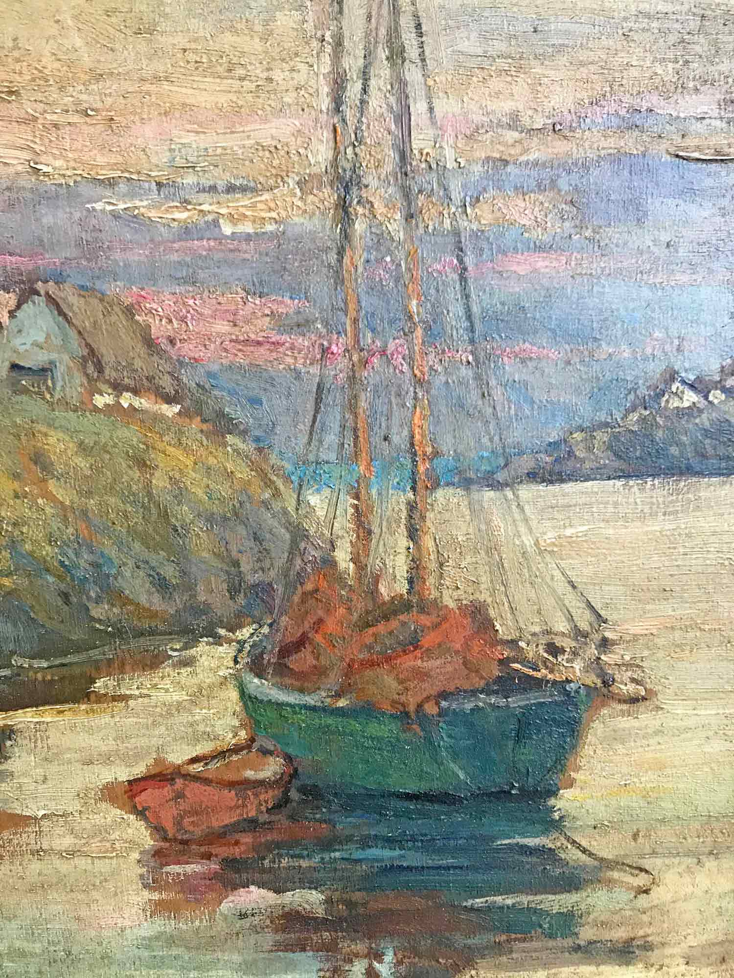 Berthe Des Clayes Oil Painting 'Blue Rocks Harbour - Nova Scotia' Berthe Des Clayes Oil Painting 'Blue Rocks Harbour - Nova Scotia'
