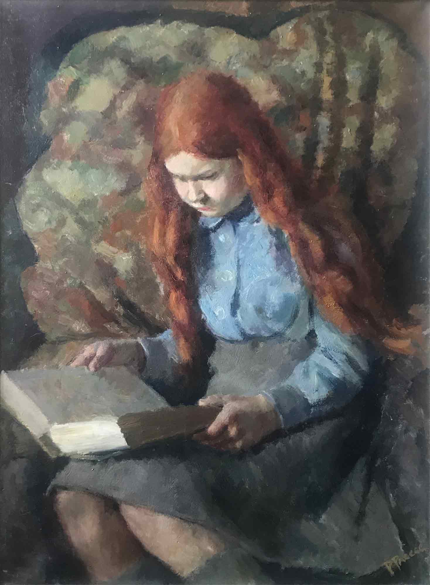 Dorothy Hepworth 'Audrey Tugwell 1953' large oil painting on canvas