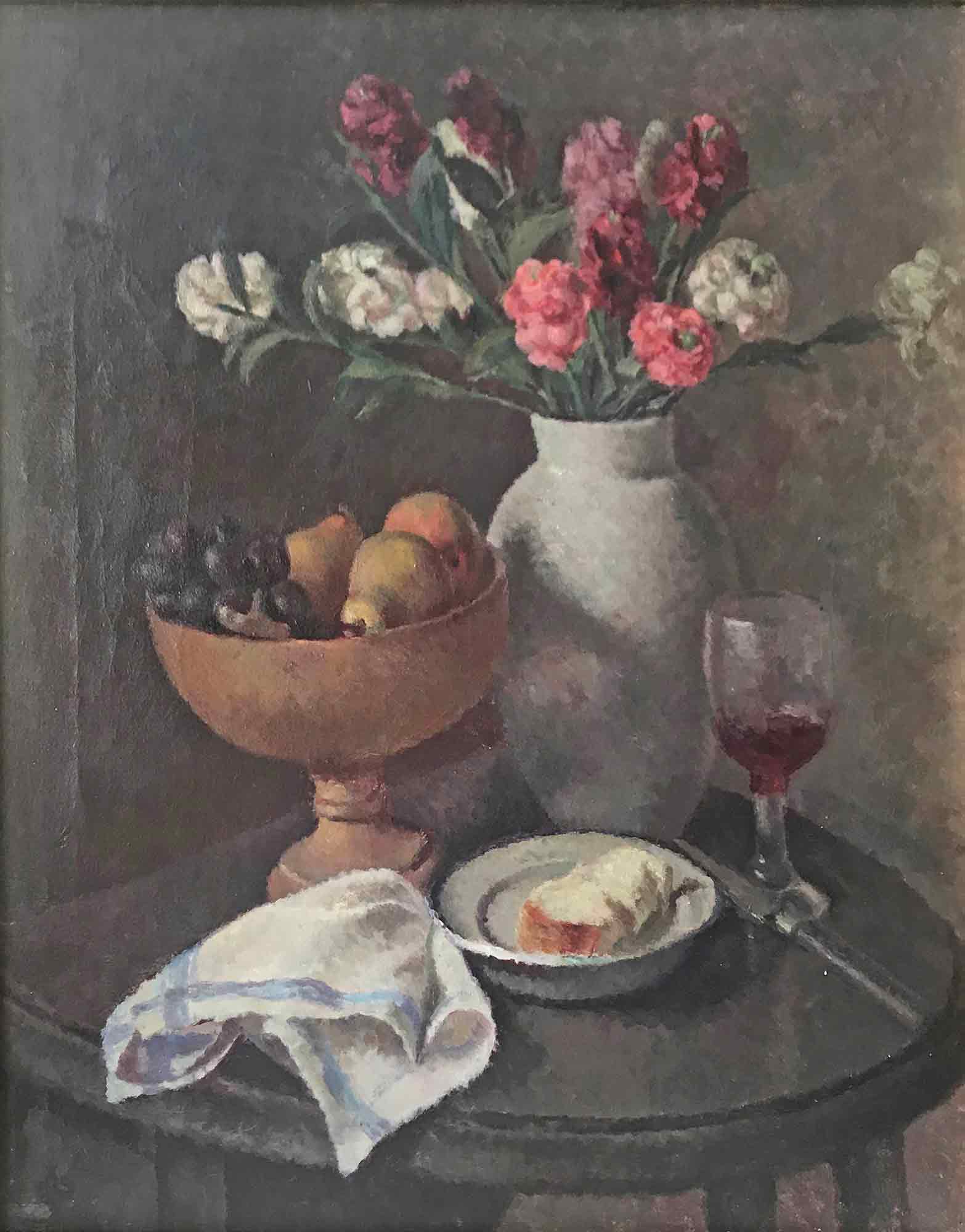 Dorothy Hepworth 'Pinks in Roger Fry's white pottery vase'