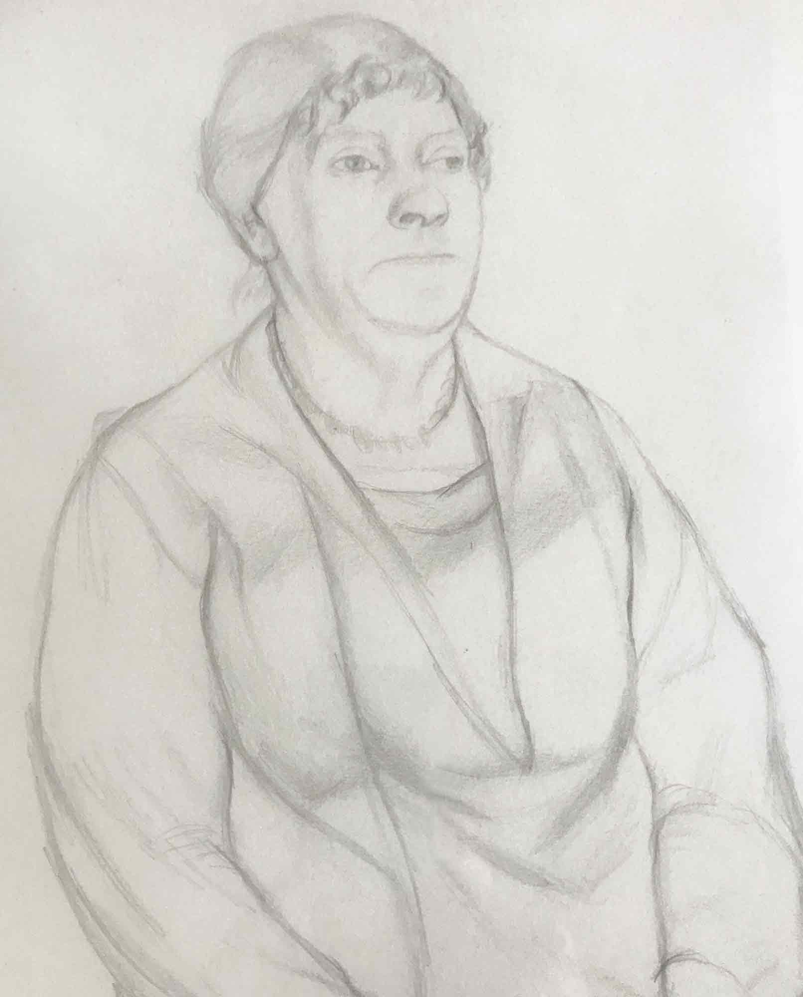 Dorothy Hepworth 'Pencil drawing of an elderly lady' Dorothy Hepworth 'Pencil drawing of an elderly lady'