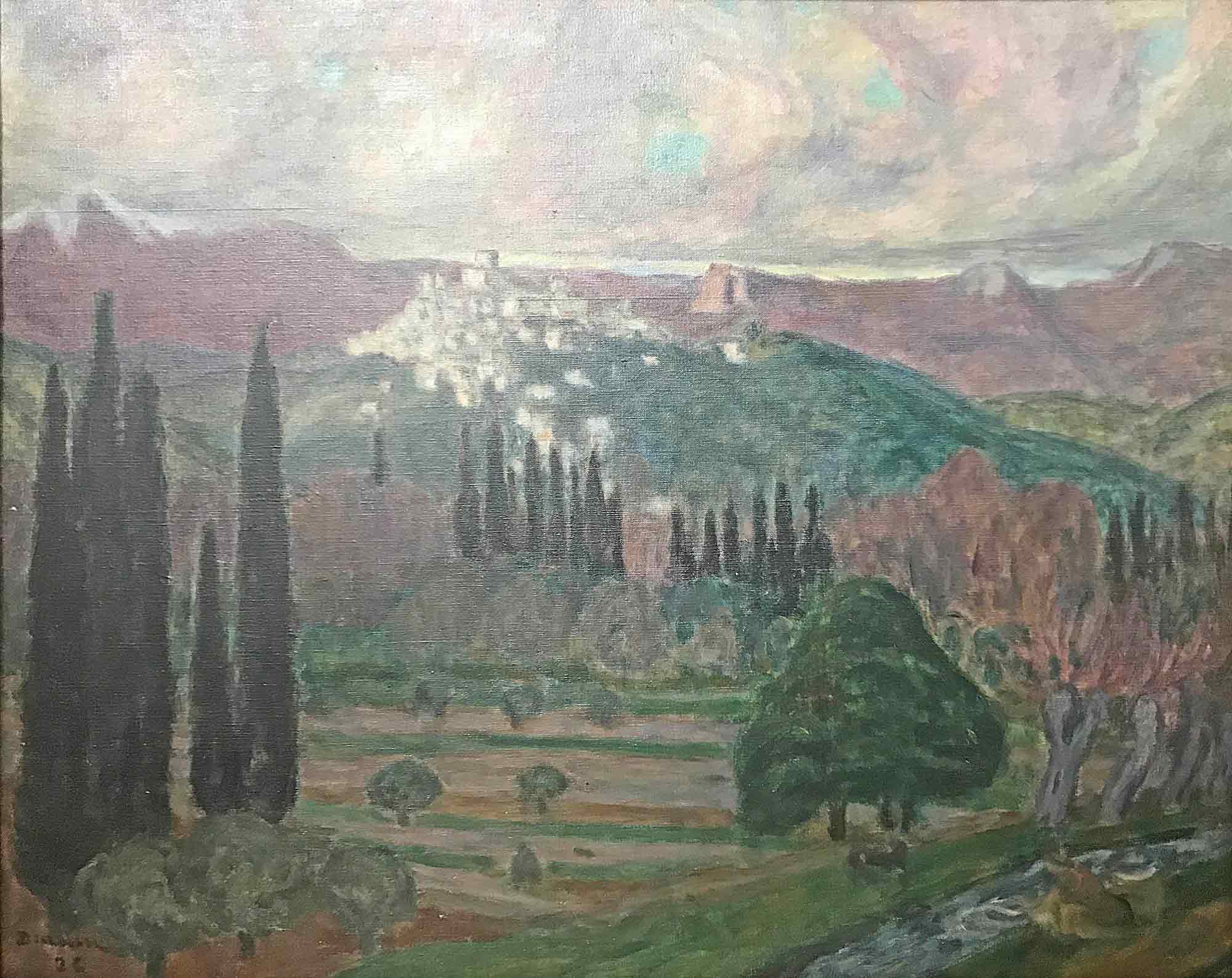 Eugène-Antoine Durenne 'Cagnes, Le Soir'