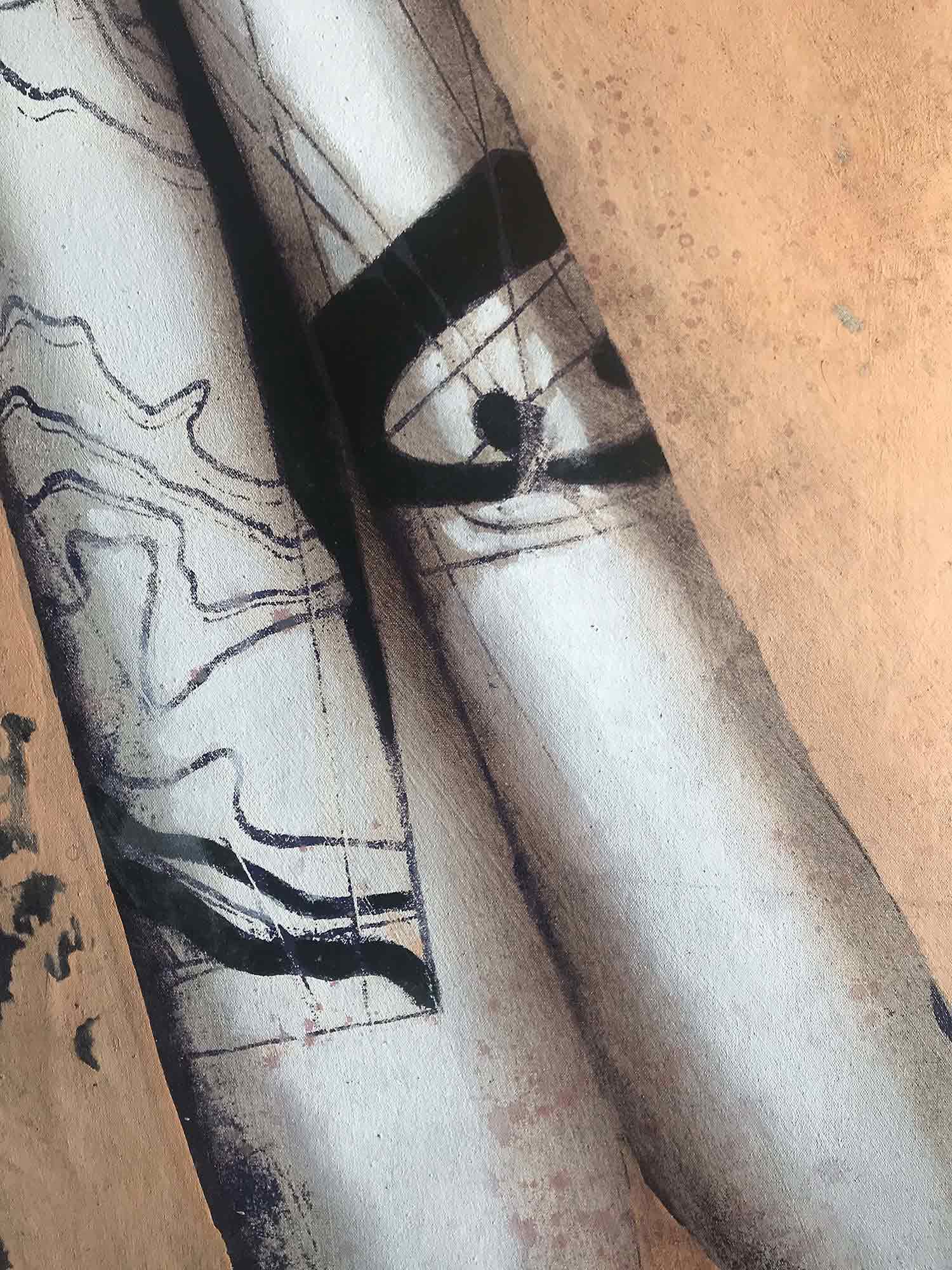 Eva Ohlow 'Philosophia brief' oil wall hanging 2000