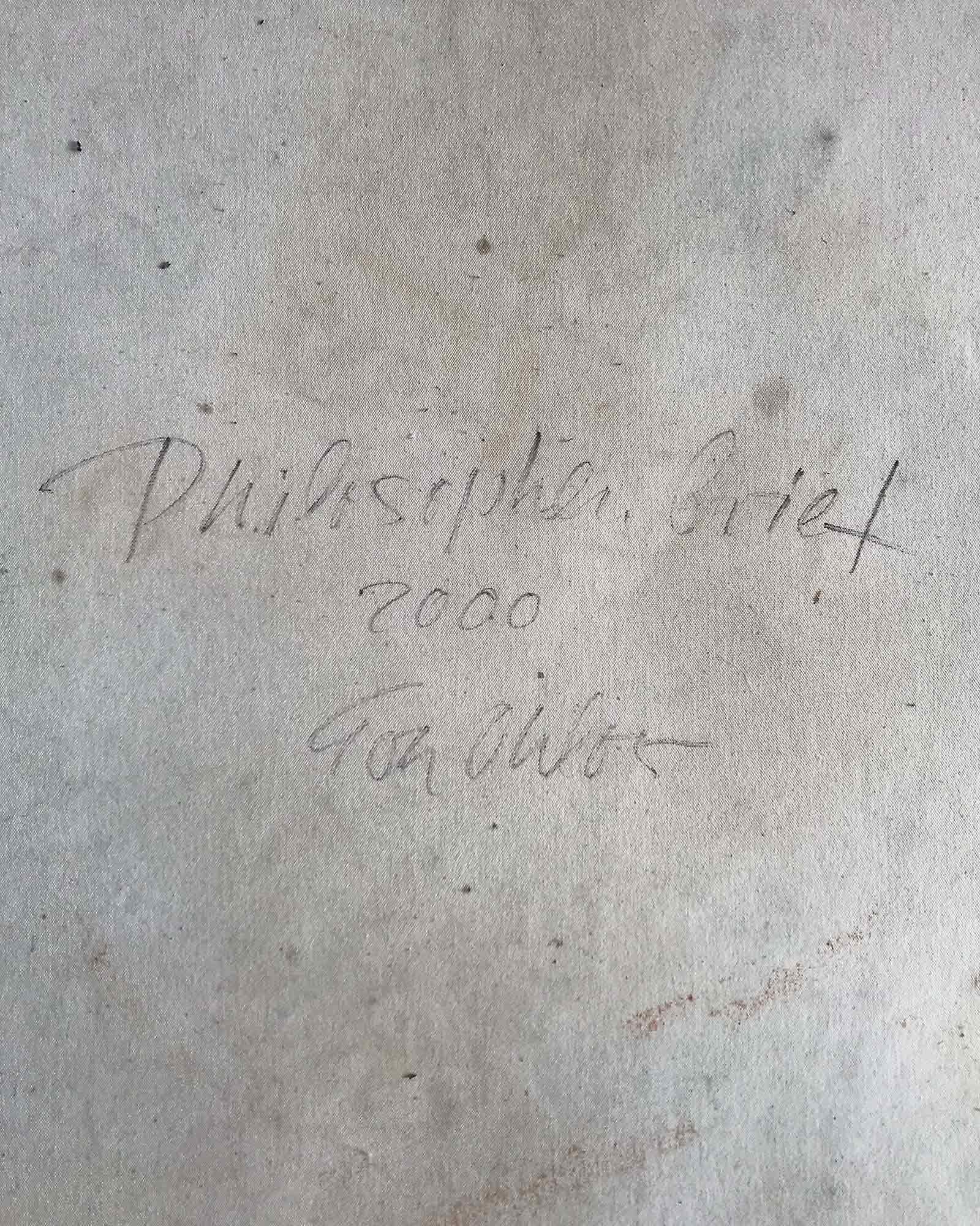 Eva Ohlow 'Philosophia brief' oil wall hanging 2000