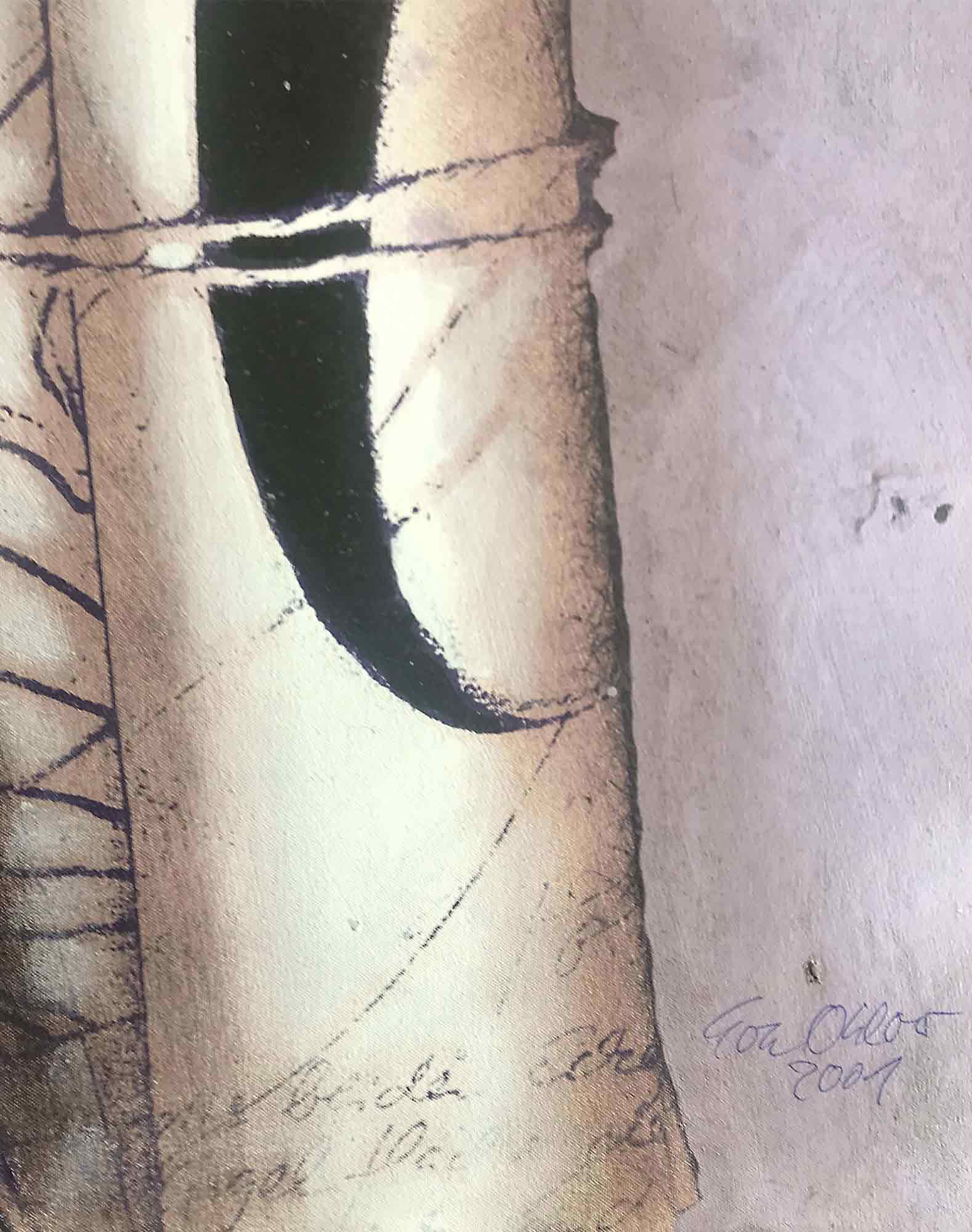 Eva Ohlow 'Philosophia brief' oil wall hanging 2001