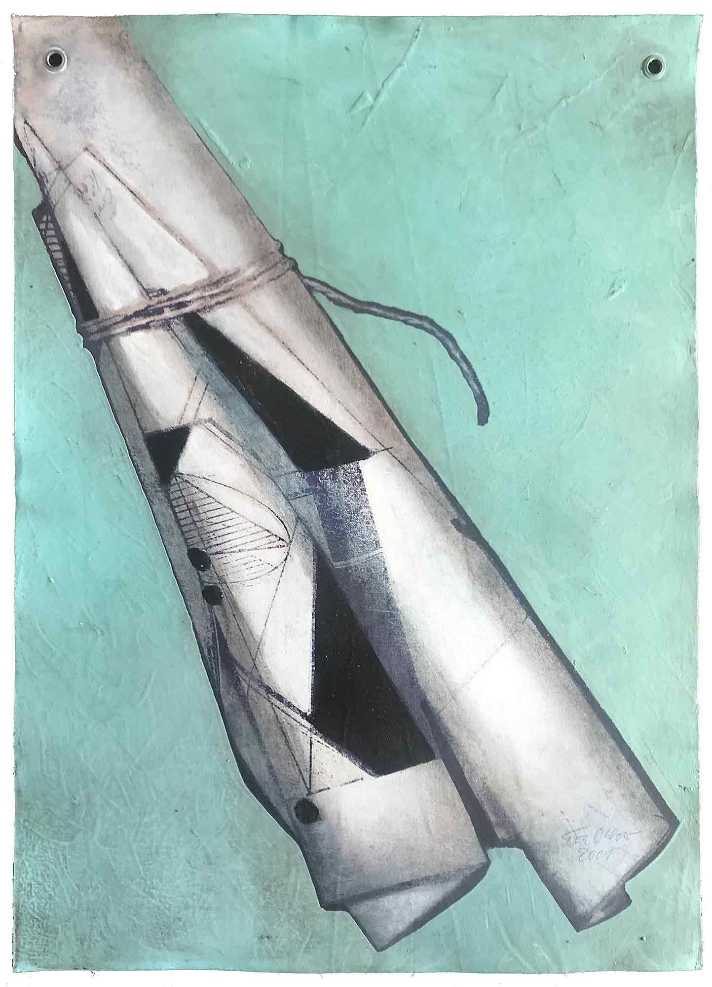 Eva Ohlow 'Philosophia brief' oil wall hanging 2001/2002