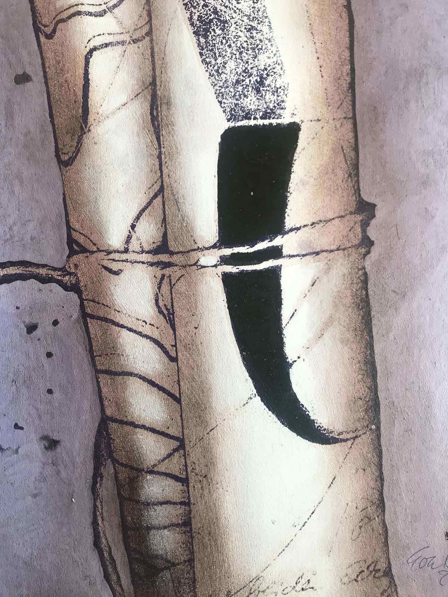 Eva Ohlow 'Philosophia brief' oil wall hanging 2001