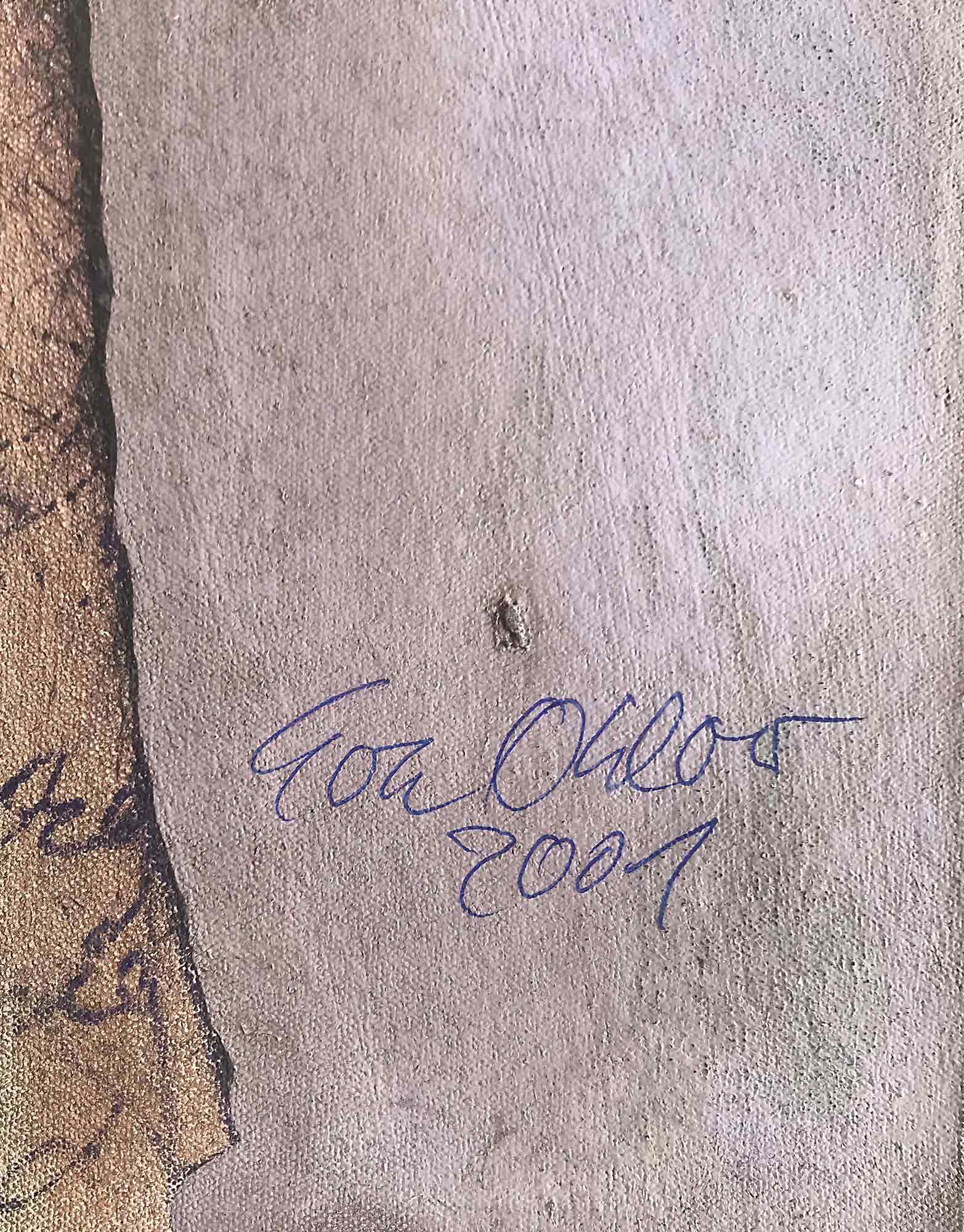 Eva Ohlow 'Philosophia brief' oil wall hanging 2001