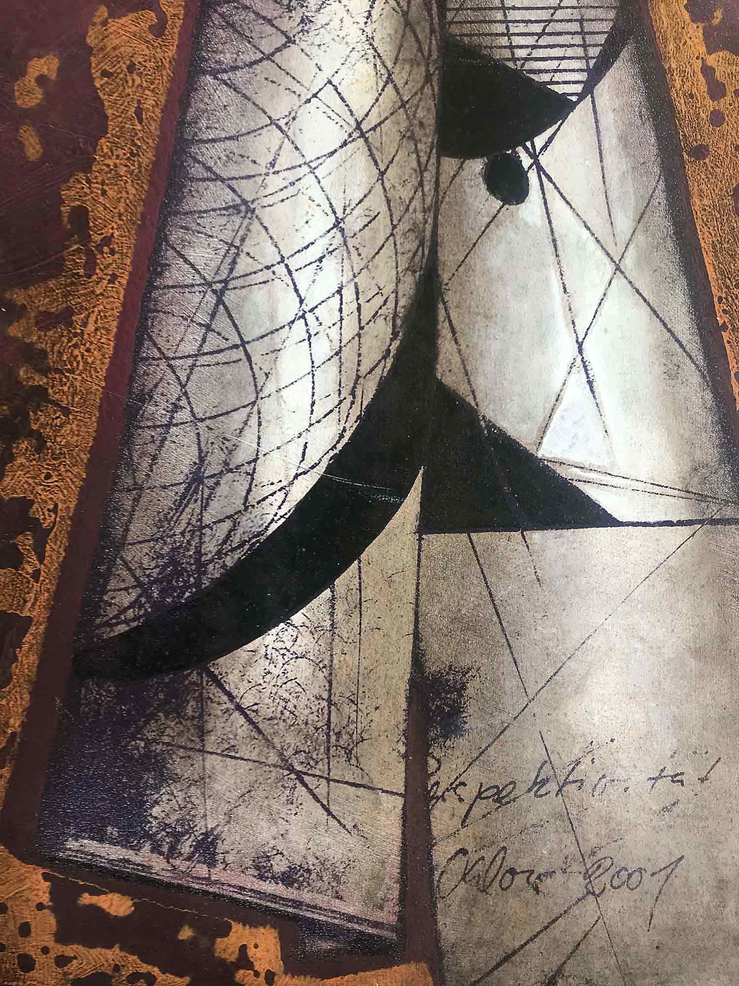 Eva Ohlow 'Philosophia briefe' oil wall hanging 2001/2002-3