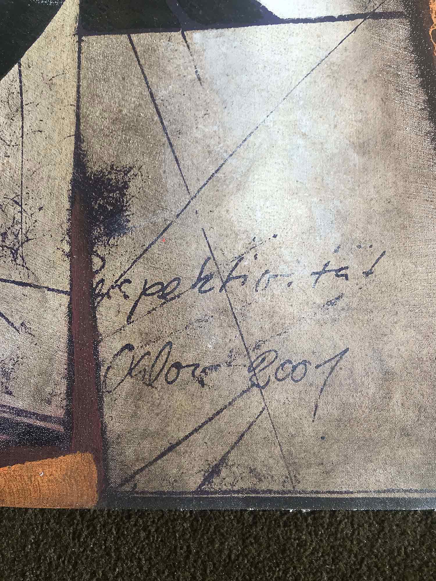 Eva Ohlow 'Philosophia briefe' oil wall hanging 2001/2002-3