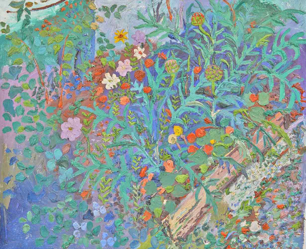 Fred Yates Painting 'The Flower Garden'