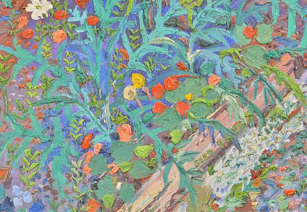 Fred Yates Painting 'The Flower Garden'