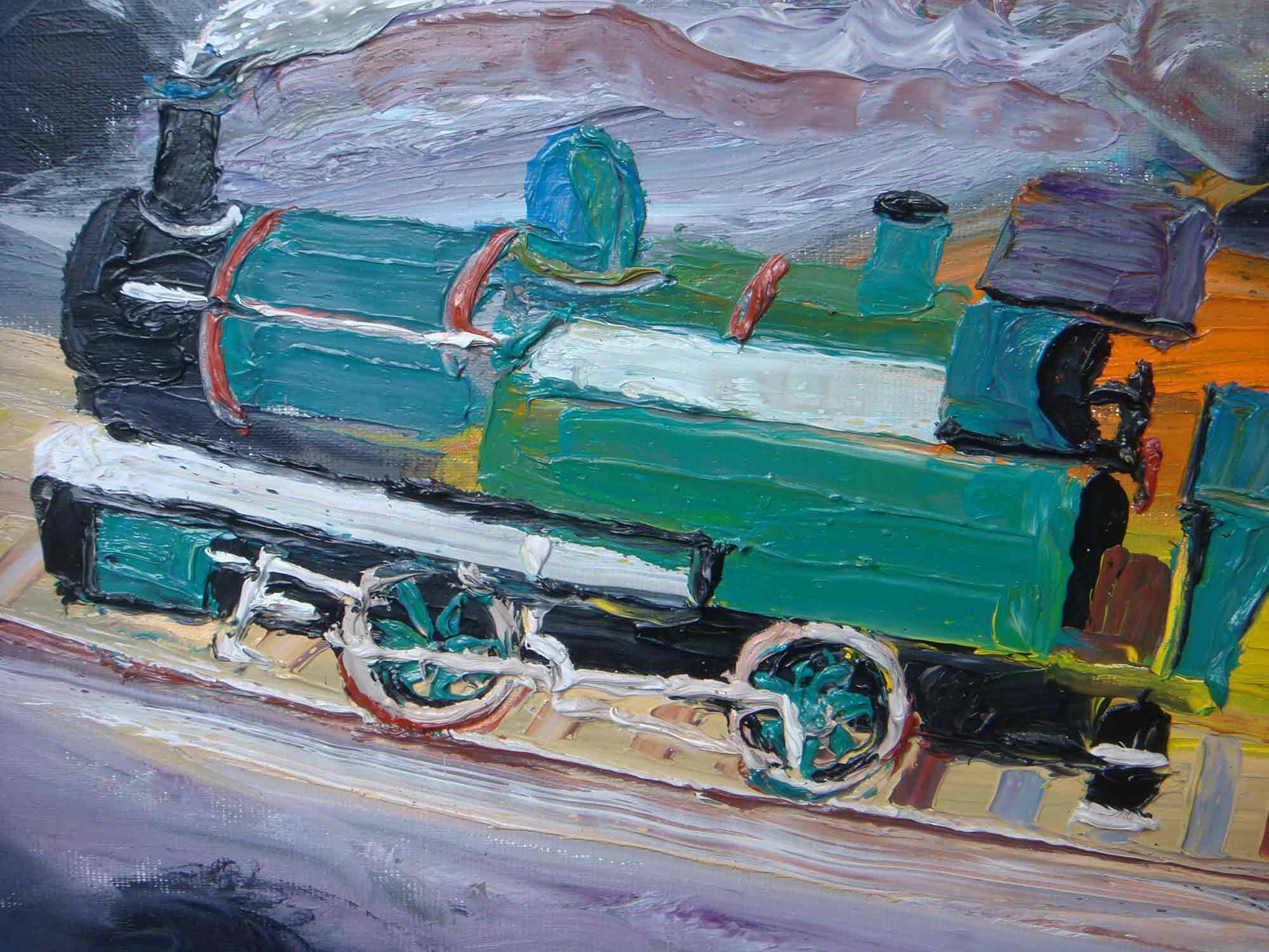 Fred Yates Acrylic Painting 'Train Journey'