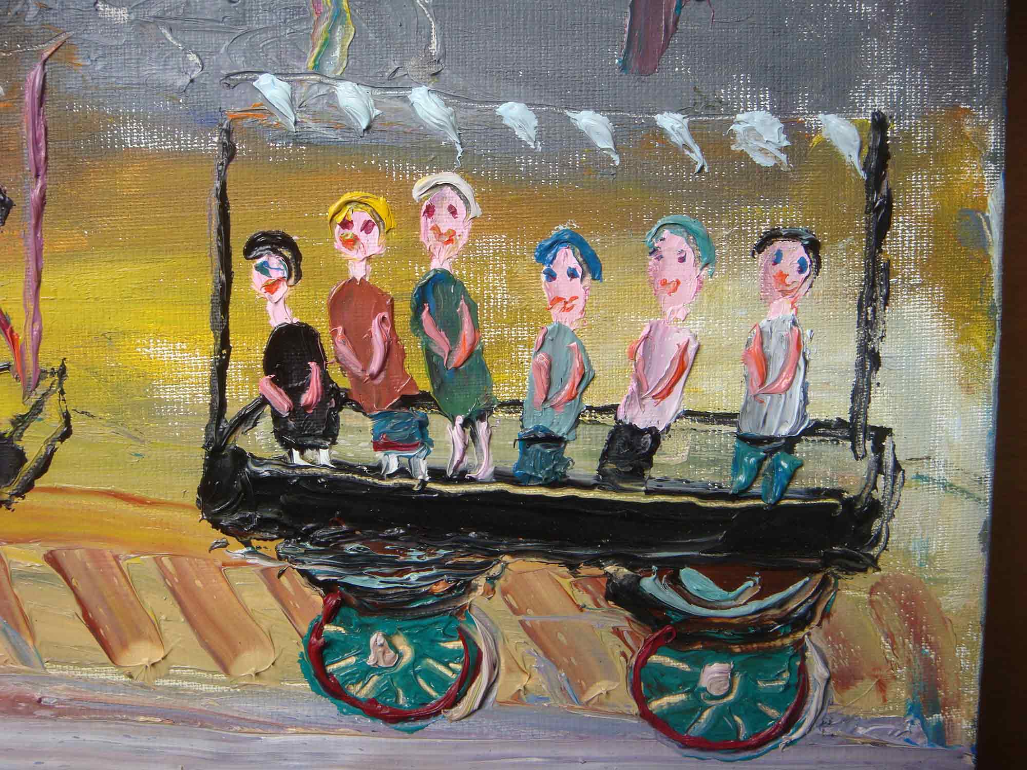 Fred Yates Acrylic Painting 'Train Journey'