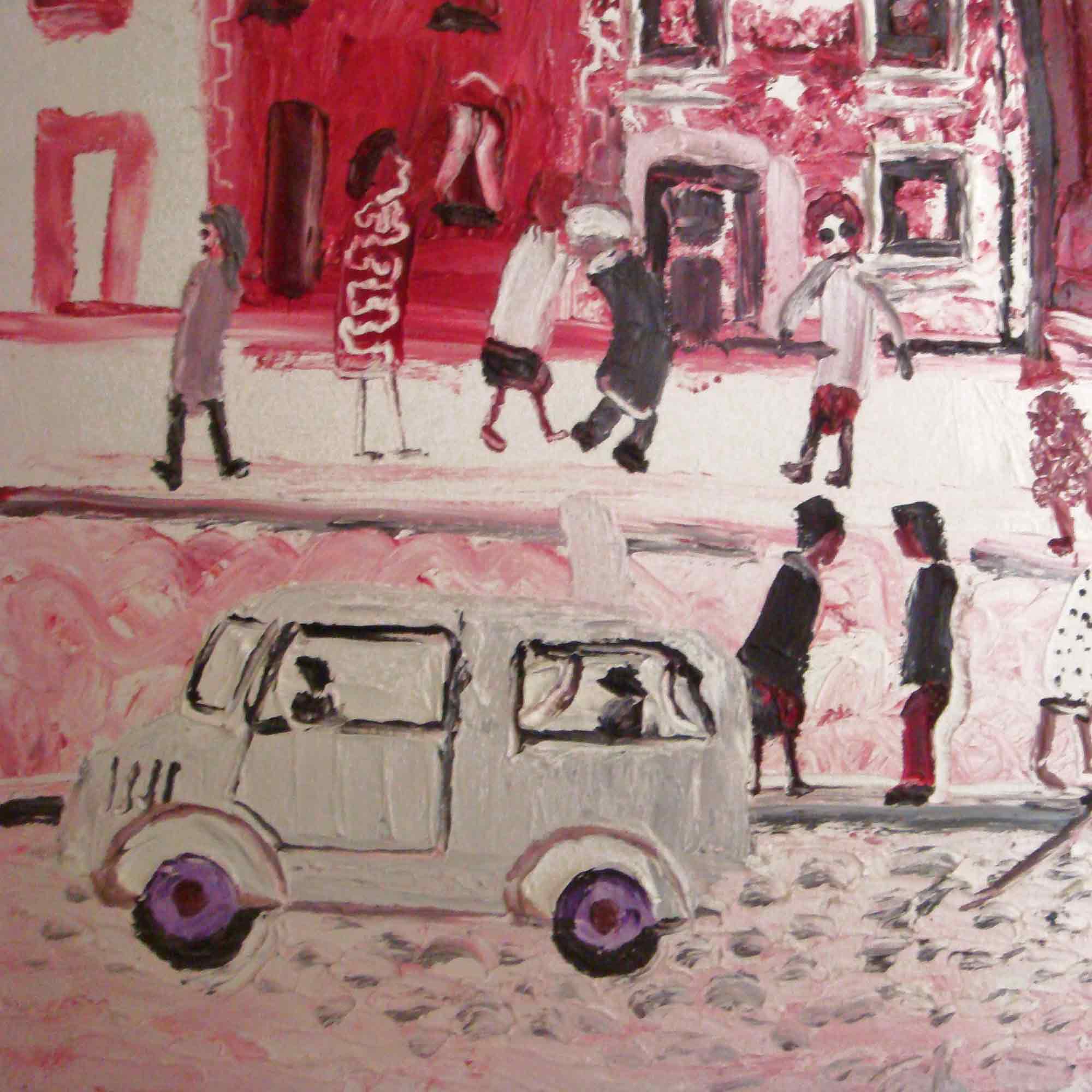 Fred Yates Acrylic Painting 'Train Leaving Station'