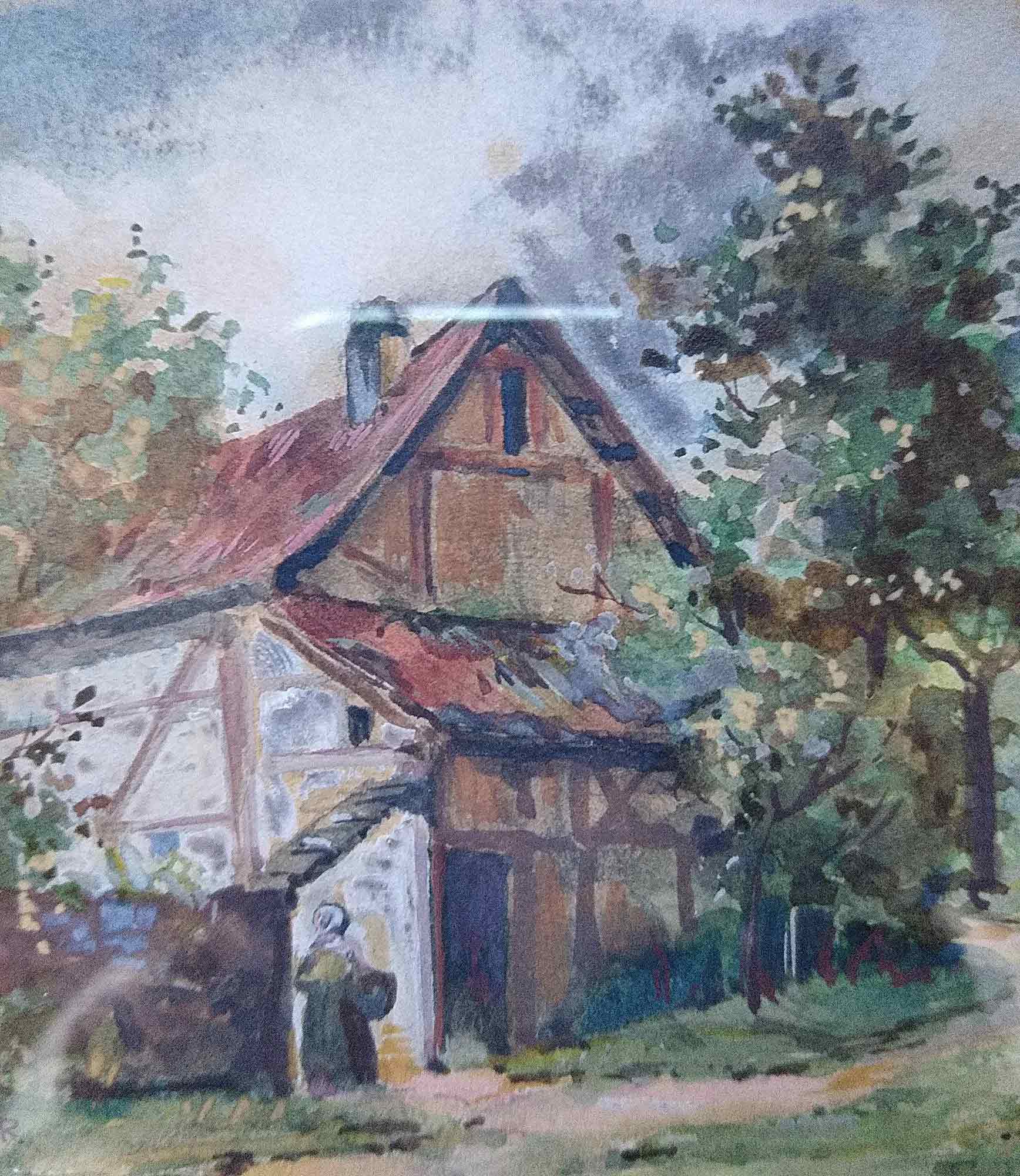 'Cottage' Watercolour by Harry Becker