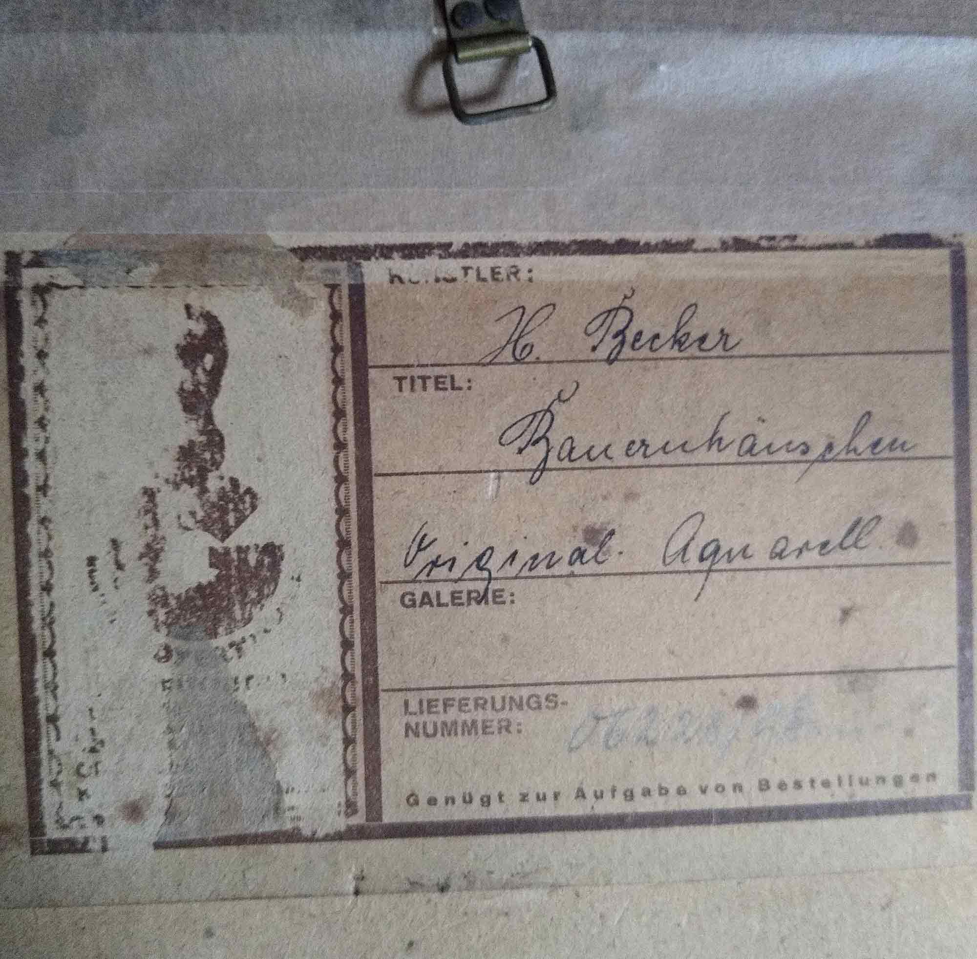 'Cottage' Watercolour by Harry Becker