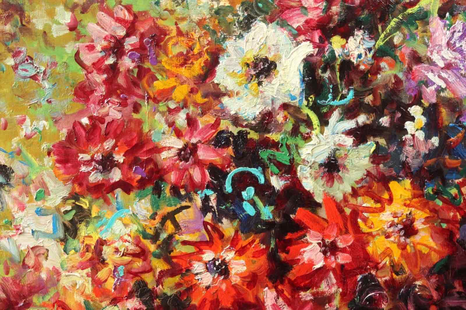 Merio Ameglio Italian Impressionist Oil Painting - Flowers