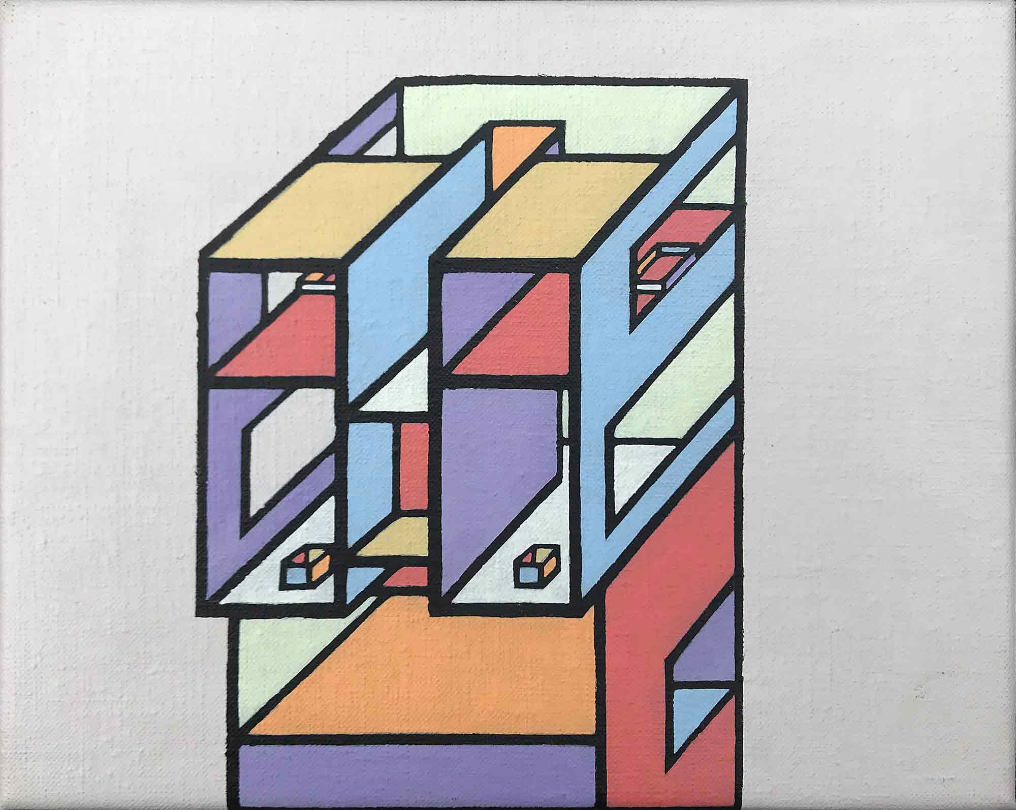 Ron Sims Acrylic on Canvas '8 Floor Head'