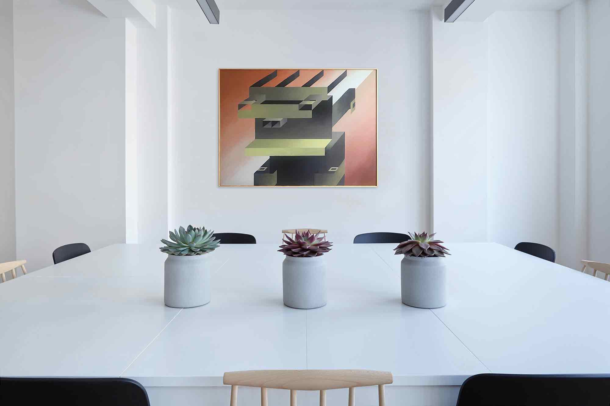 Huge Ron Sims Acrylic on Canvas 'Fleeing Bart Simpson' Huge Ron Sims Acrylic on Canvas 'Fleeing Bart Simpson'