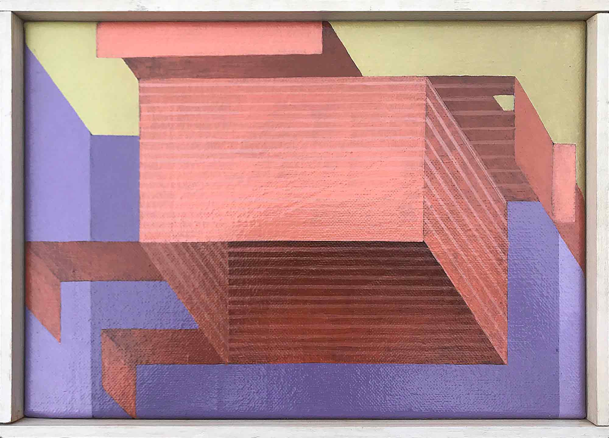 Ron Sims Acrylic on Canvas 'Orange Bird and Architecture' Ron Sims Acrylic on Canvas 'Orange Bird and Architecture'