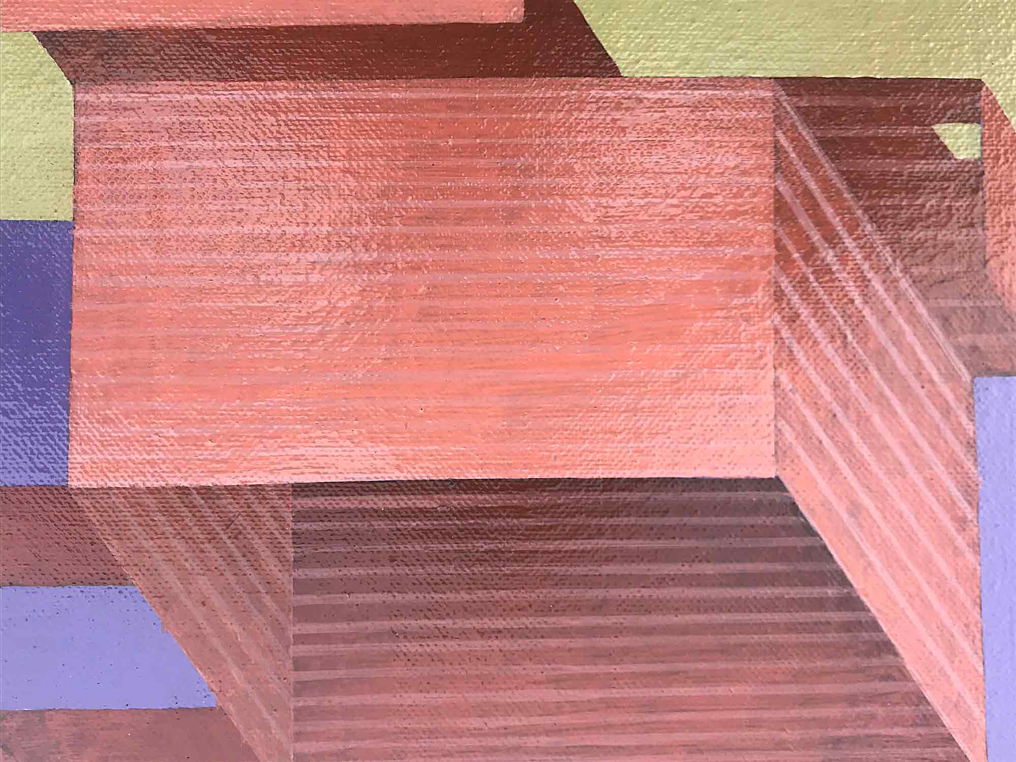 Ron Sims Acrylic on Canvas 'Orange Bird and Architecture' Ron Sims Acrylic on Canvas 'Orange Bird and Architecture'