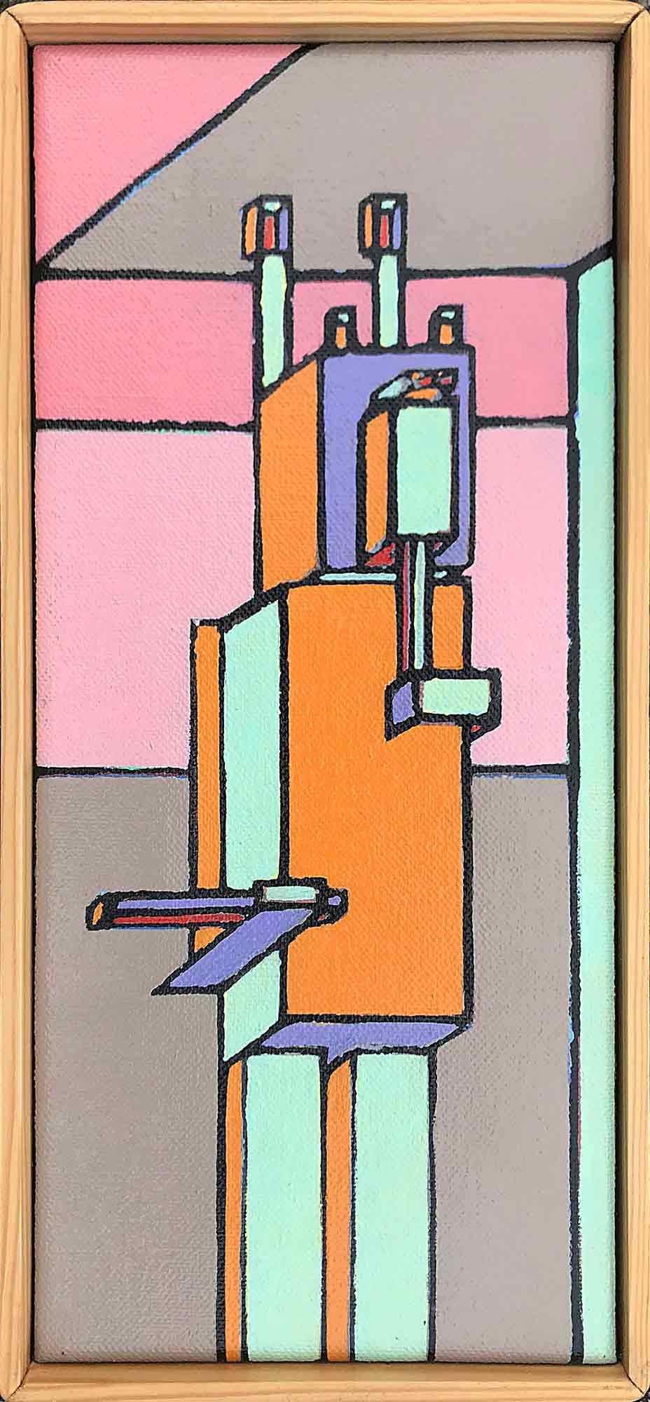 Ron Sims Acrylic on Canvas 'Peter Rabbit Surrounded by Modern Architecture' Ron Sims Acrylic on Canvas 'Peter Rabbit Surrounded by Modern Architecture'