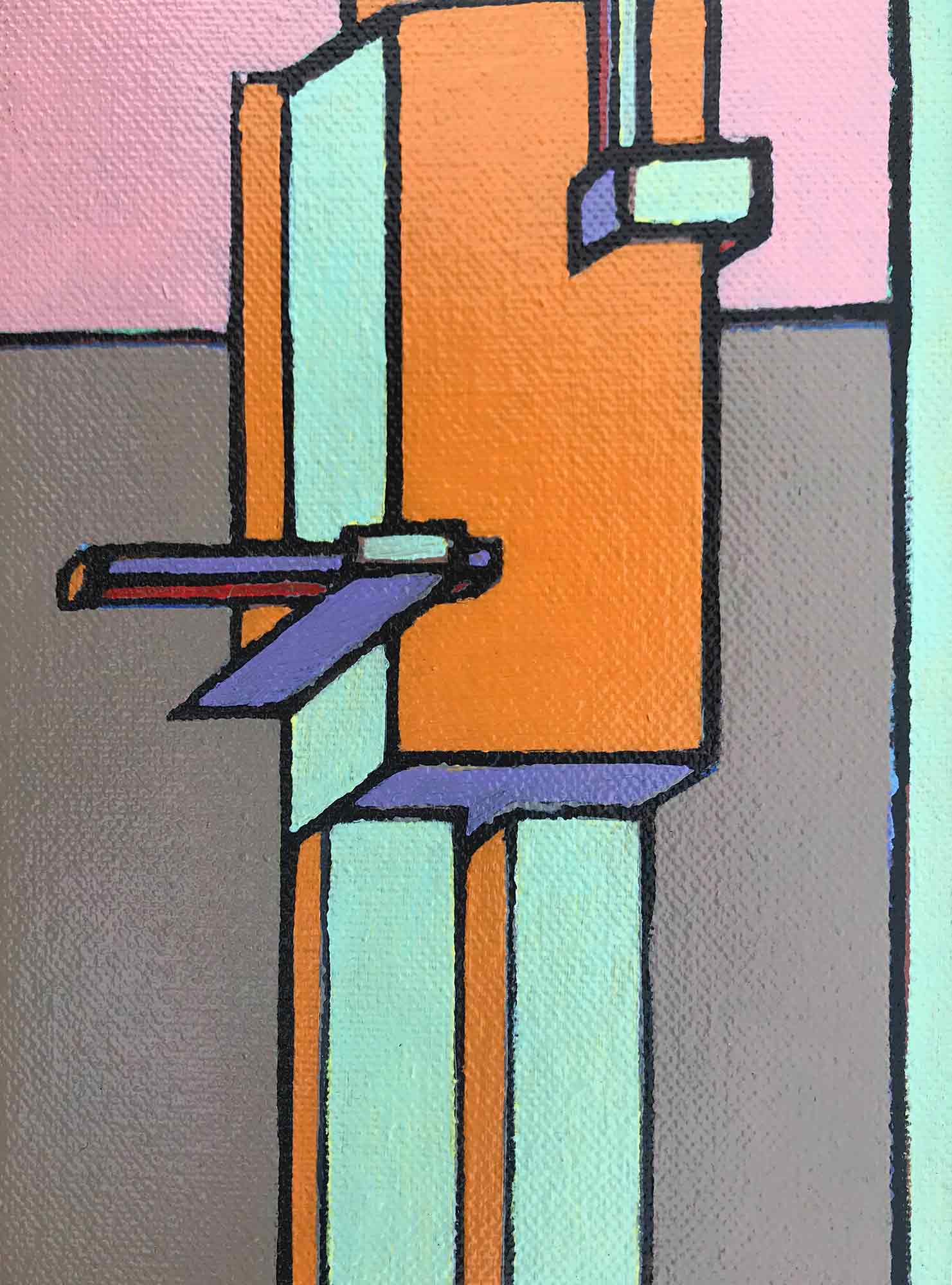 Ron Sims Acrylic on Canvas 'Peter Rabbit Surrounded by Modern Architecture' Ron Sims Acrylic on Canvas 'Peter Rabbit Surrounded by Modern Architecture'