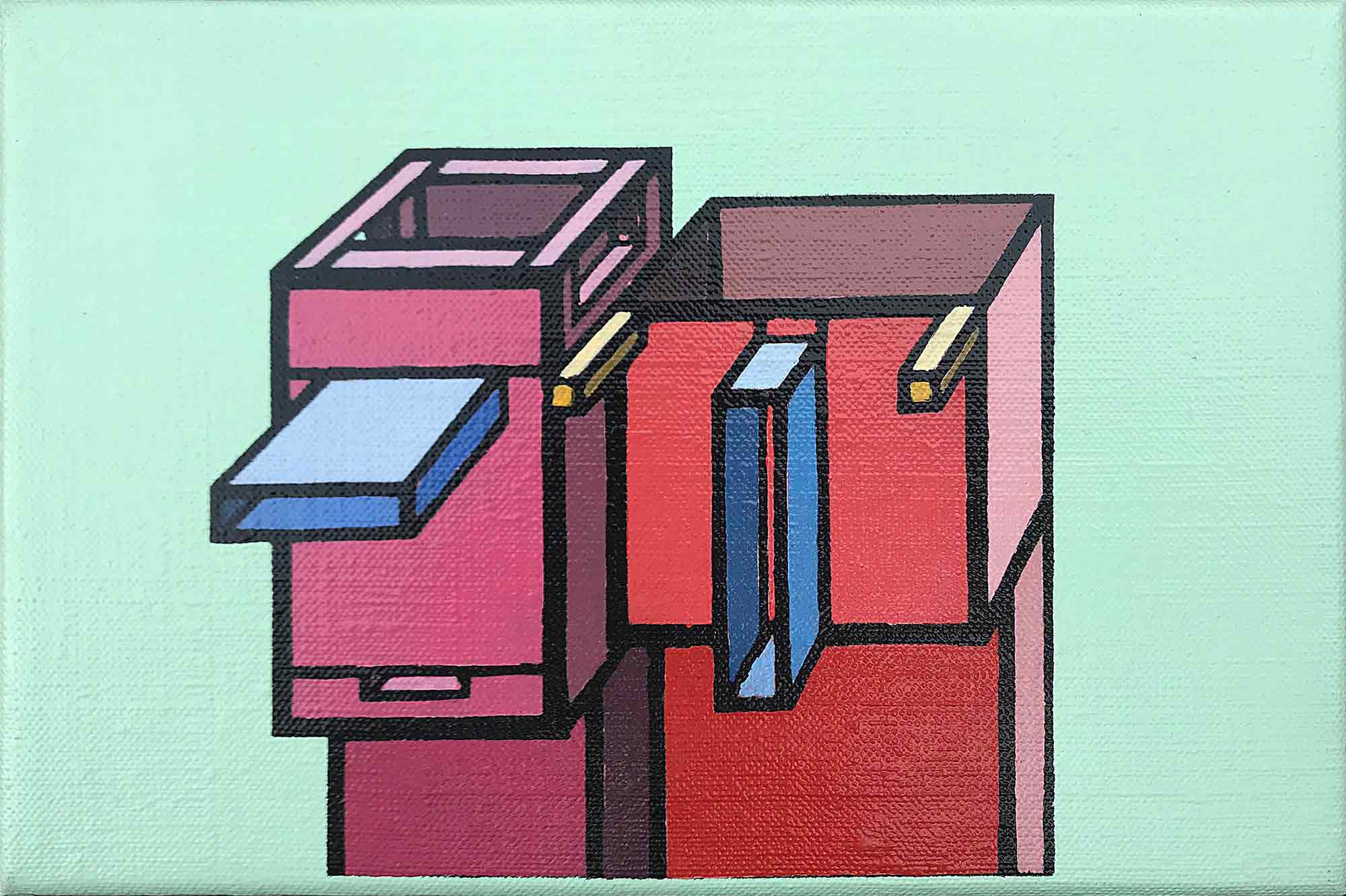 Ron Sims Acrylic on Canvas 'Two Parrots'