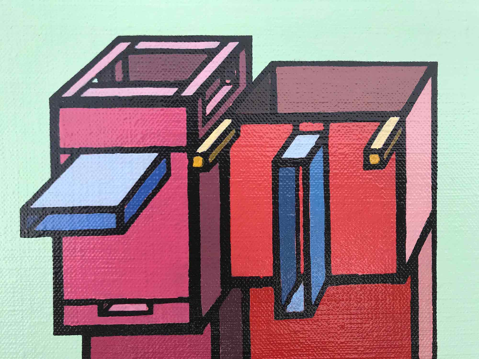 Ron Sims Acrylic on Canvas 'Two Parrots'